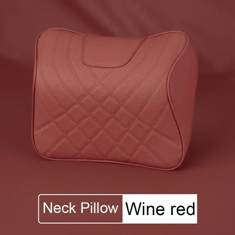 NAPPA Leather Headrest Car Neck Pillow Soft Seat Lumbar Support Waist Pillow For Mercedes Benz AMG A C E S Class W207 W211 W212