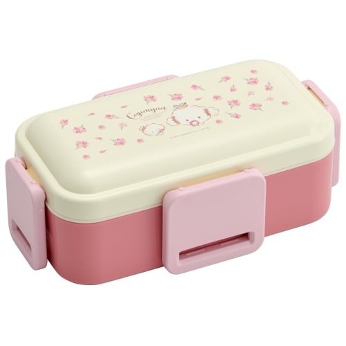 Skater Bento Box, 2-Tier, 600ml, for Women, Made In Japan, with a Soft Dome-Shaped Lid, Dishwasher and Microwave Safe, Sanrio Kogyumin Flower Wreath D