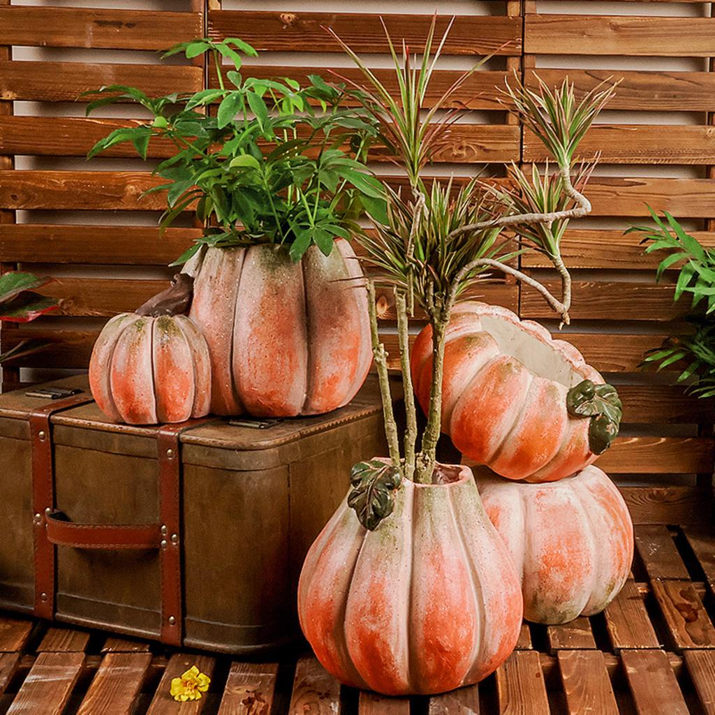 Home Retro Courtyard Garden Balcony Creative Pumpkin Decorative Flower Pot Ornaments