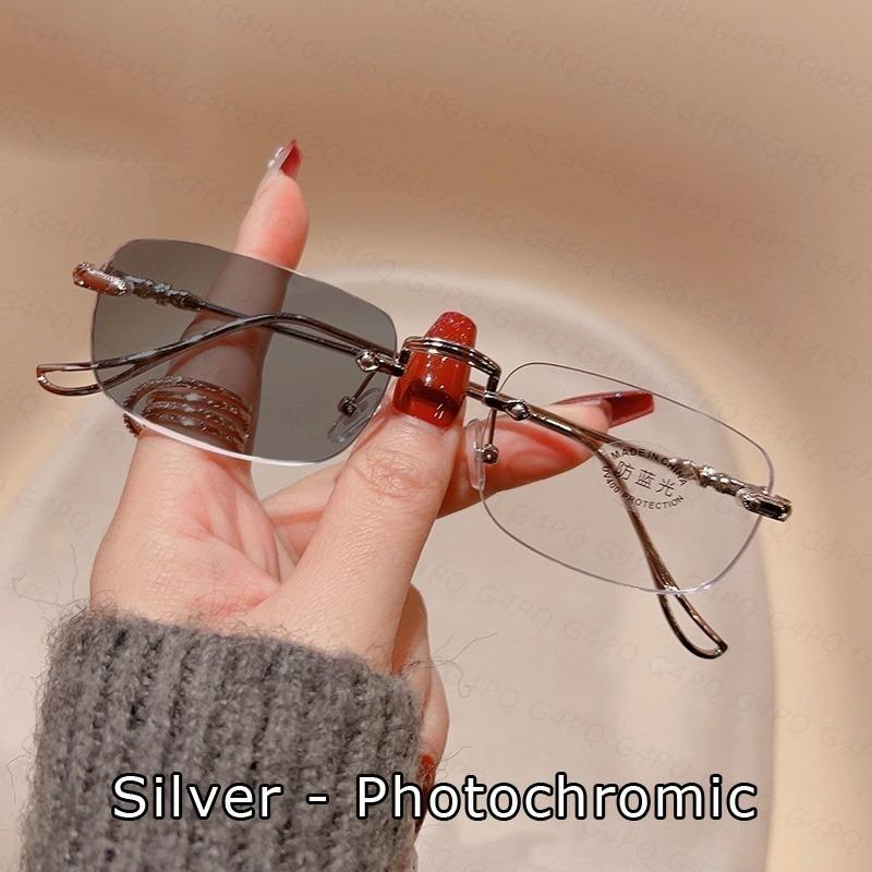 

Фотохромные очки для чтения с защитой от излучения 0 +1,0 +1,5 +2,0 +2,5 +3,0 +3,5 +4,0 Очки для женщин и мужчин Очки без оправы +350