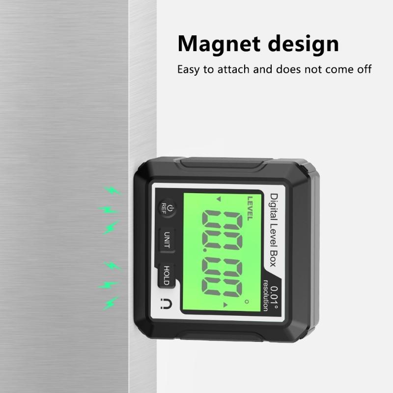 Digital Angle Finder Inclinometer Level Gauges High Accuracy 360 Measurement Magnetic Base ABS Construction for Home