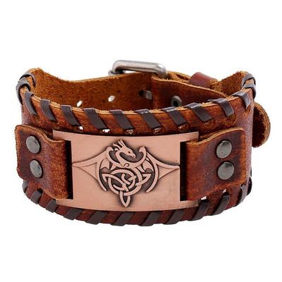 Wikinger Drachen Legierung Breites Lederarmband Herren Lederschmuck Europäisch und Amerikanisch Punk Beliebt