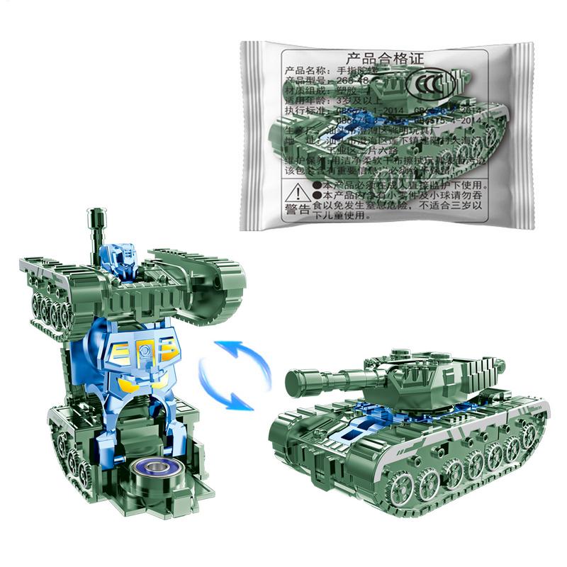 Fidget Gyro Mecha Tank Transforming Robot Puzzle Decompression Toy Deformation Action Figure Toys Kids Boys Girls Birthday Gifts