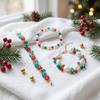 Layered Christmas Bracelet Set Multicolor Stackable Bracelets Vintage Beaded Hand Chain  Daily Use