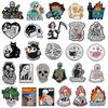 Gothic Skull Enamel Pins Stay Weird Overthinking Skeleton Reading Book Brooches Lapel Badge Halloween Jewelry Gifts For Friends