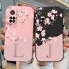 Cute Initial Letter Case For Xiaom Mi 10T Pro 5G Back Cover Simple Style Flower Soft Silicone Fundas For Xiaomi 10T 10TPro Coque