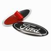 12.5x5cm Aluminum Overlay Emblem For Ford Focus 3 Fiesta Fusion Front Grille Badge Escape Kuga Transit Edge Mondeo Auto Parts