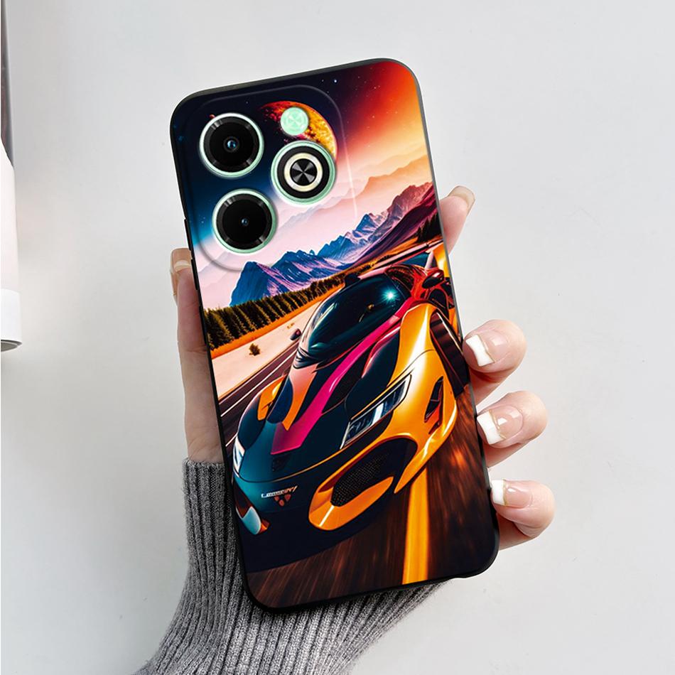 For Infinix Hot 40i Case Hot40i Fashion Marble Black Silicone Soft Phone Case For Infinix Hot 40i 40 i X6528B Back Cover Fundas