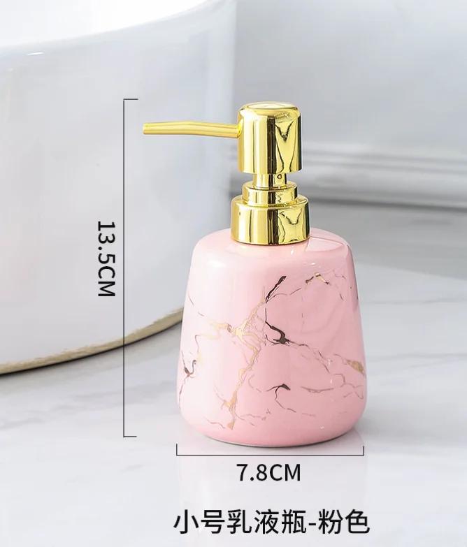 Sticlă de loțiune din ceramică simplă Dozator de șampon de marmură Accesorii de uz casnic Dispenser de săpun din ceramică Decor pentru baie
