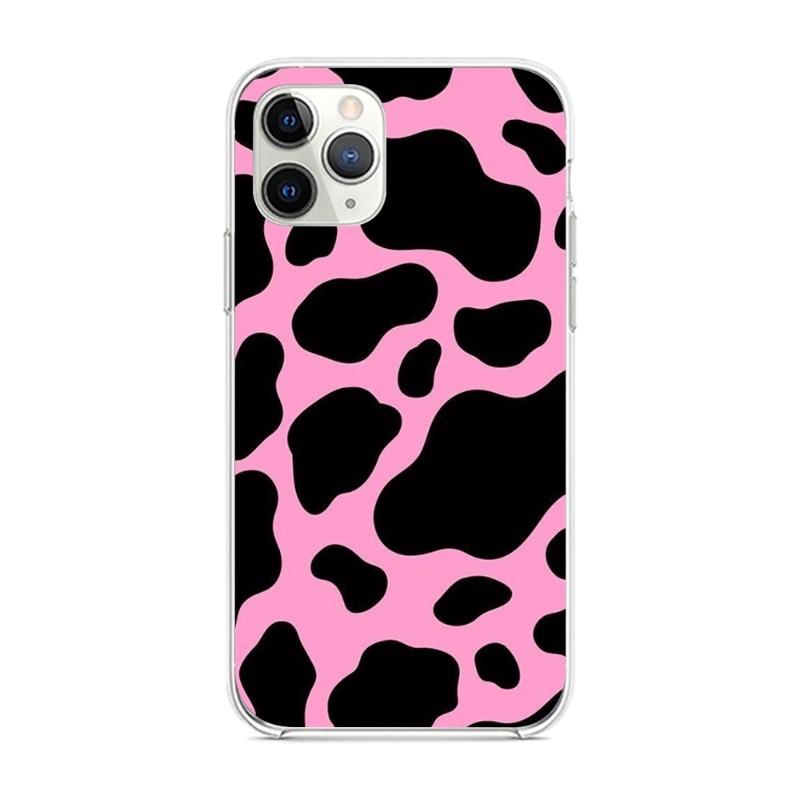 Preppy Aesthetic Cute Pink Phone Case for iPhone 14 13 12 11 XS X 8 7 6 Plus Mini Pro Max SE 2022 Transparent Phone Cover