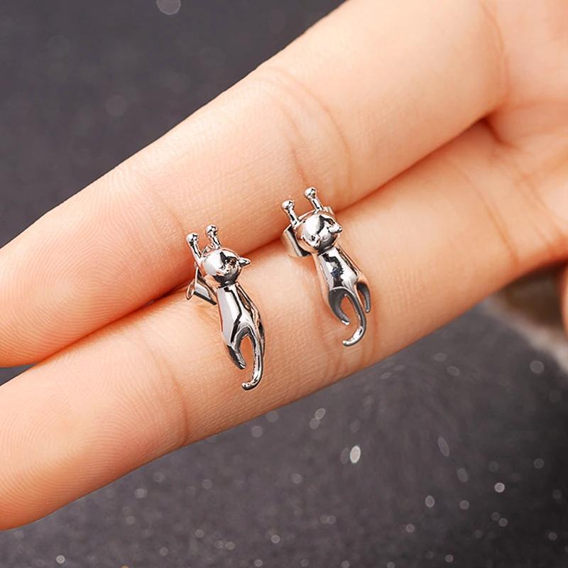 Unique Cat Design, Ladies' Earrings, Cute Pets, Extended Shapes, Irregular Ear Accessories, Interesting Daily Wearable Jewelry