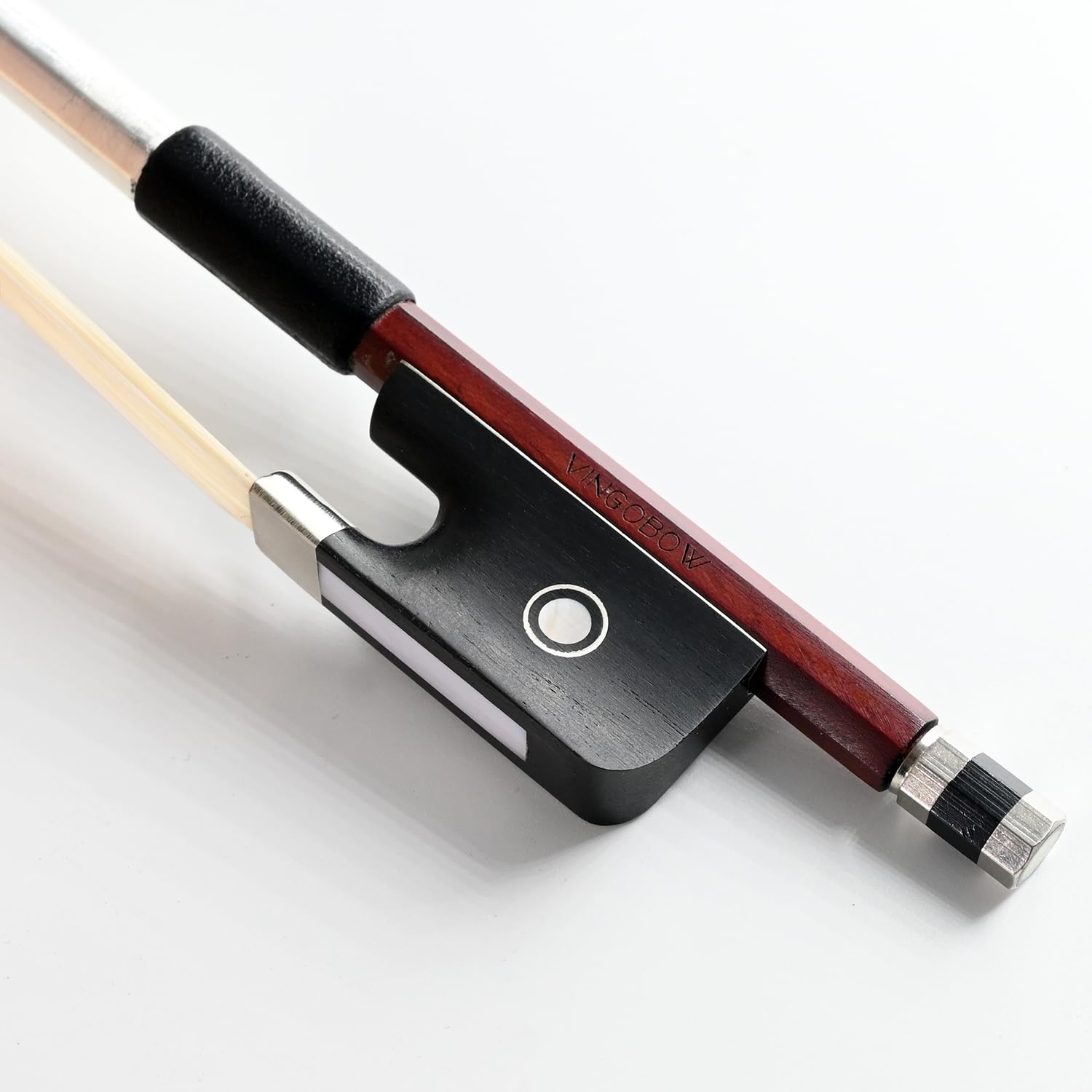 

Смычок для альта VINGOBOW из бразильского дерева, 35,6 см-43,2 см, полный размер, 74,5 см, эбеновое дерево, колодка, натуральный, монгольский белый, конский волос, сбалансированный мягкий тон