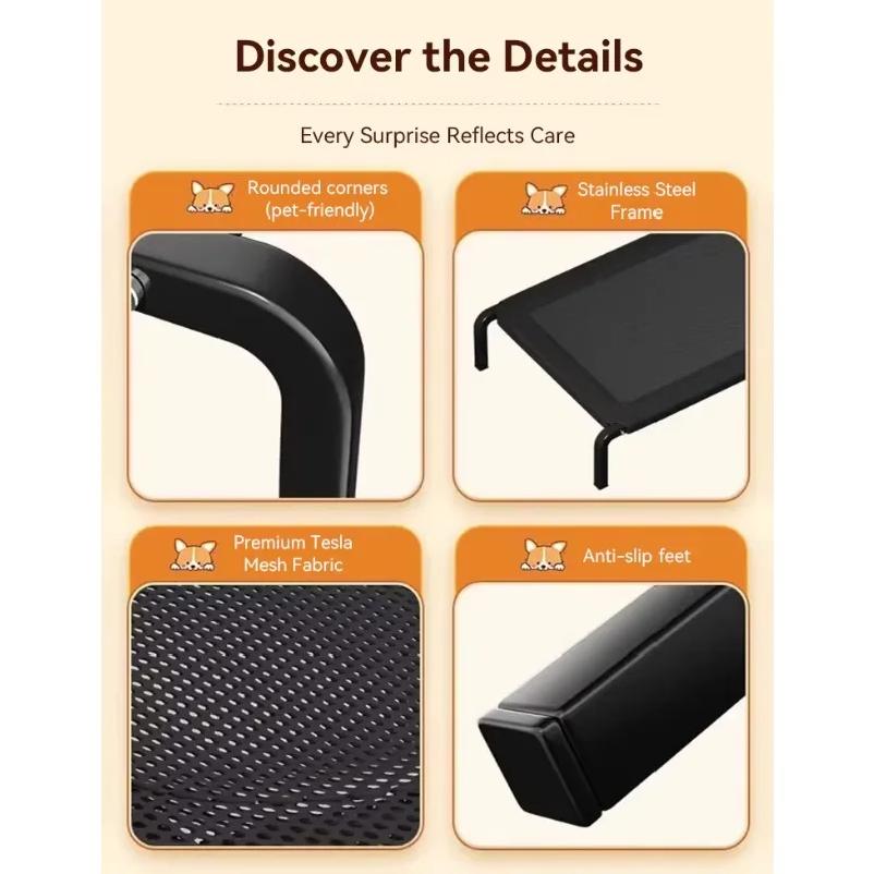Elevated Pet Bed Dog Cat Folding Pet Camping Bed Cat Dog House Portable Removable Washable Four Seasons Cats Kennel Puppy Beds