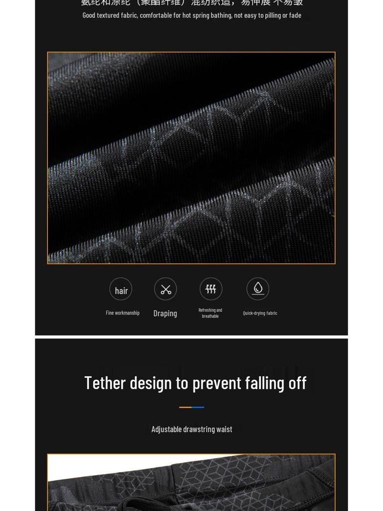 Men's Long Camouflage Boxer Trunks & Swim Cap Set: Quick-Dry, Breathable, Adult Size.