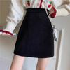 A-line High Waist Corduroy Midi Skirt - 2024 Autumn/Winter Fashion for Petite Women