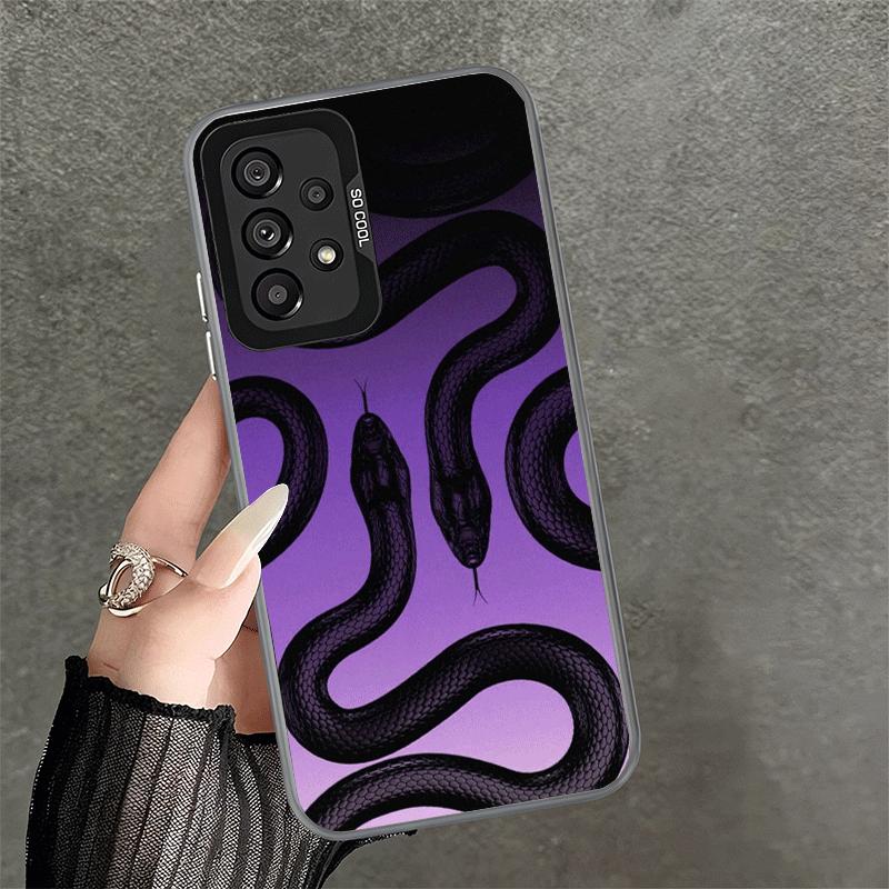 Black Snake Doodle Shockproof Phone Case for Samsung A17 A16 A15 A14 A37 A57 A36 A56 A26 A35 A55 A25 A34 A54 A24 A13 A23 A33 A53