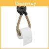 Rope Paper Toilet Holder Vintage Wall Mounted Toilet Roll Holder Hemp Metal Hook