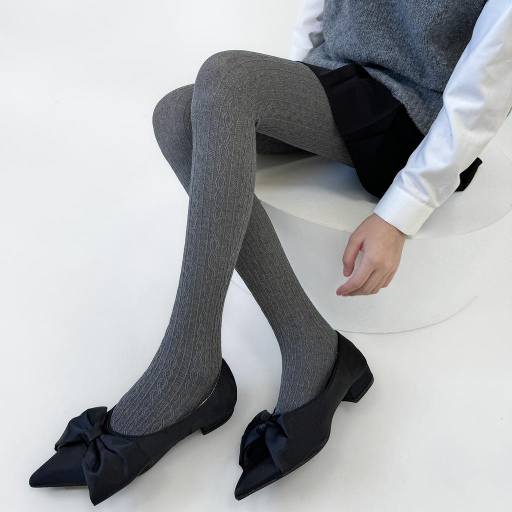 Collant da Donna Autunno e Inverno Cotone Lavorato a Maglia Autocalzanti Fino alla Coscia Calze Lingerie Calzetteria Femminile Collant Lolita Calze