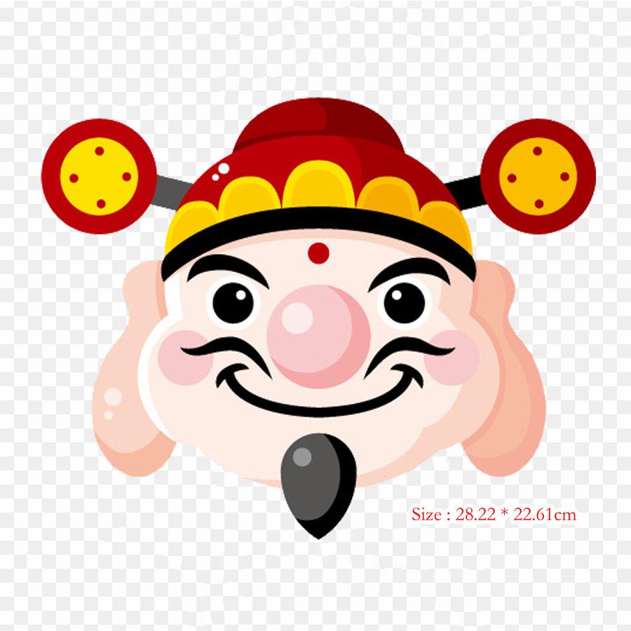 Chinese Year Iron On Heat Transfer Printing Vinyl Patches Sticker for Clothes DIY Appliques Washable Patches