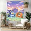Bluey Vægdekoration Vægtæppe Kunst Til Kæledyrs Mindesmærke Fødselsdag Bryllupsfest Baggrund Familiegave