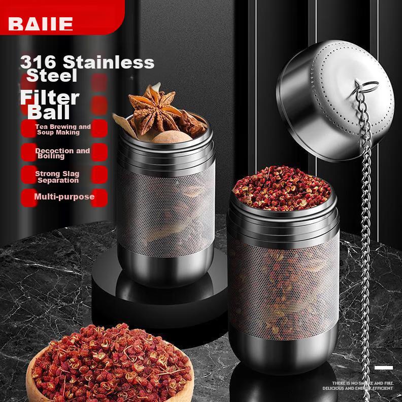 BJ 316 Stainless Steel Tea Strainer, Tea Compartment, Seasoning Ball, Stew Meat Container, Braising Cage, Tea Leaf Filter Ball, Tea Filter