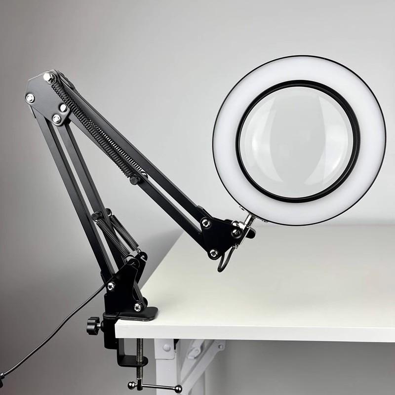 LED Long Arm Desk Lamp with Magnifying Glass – Cross-Border Eye Protection for Reading, Learning, Welding, and Repairs
