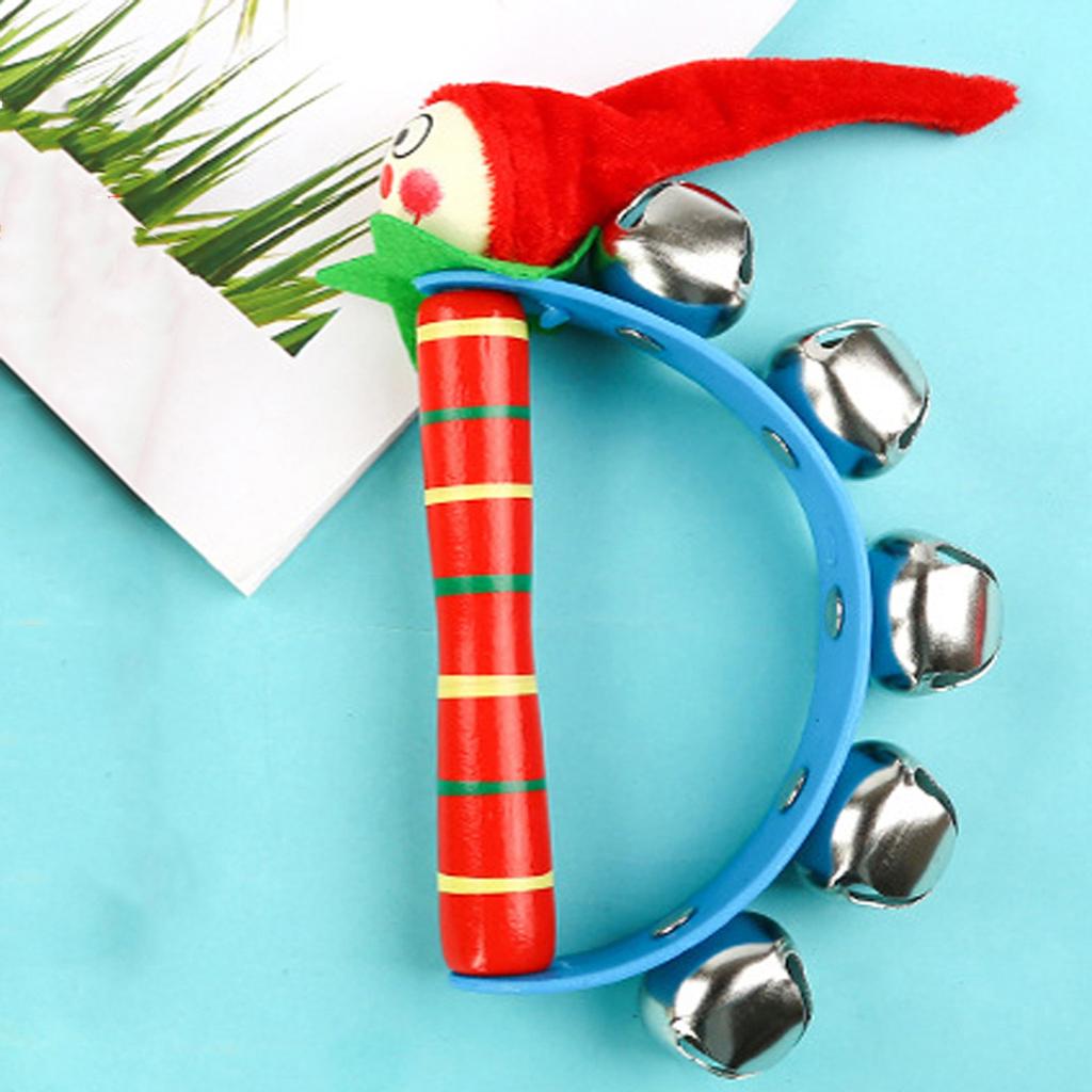 Buy Baby's Semicircle Hand Bells Wooden Handle Jingle Bell Rattle at ...