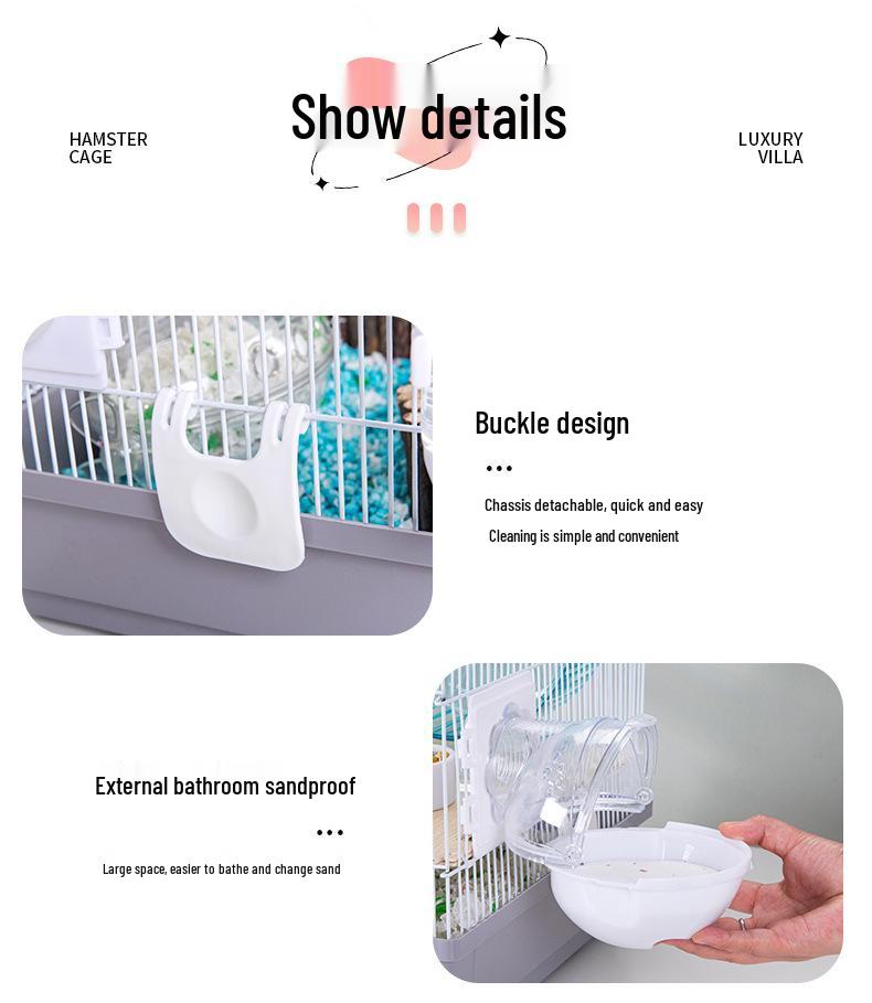 Luxury Large Three-Layer Hamster Cage Villa with Complete Accessories