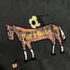 Cartoon Horse Print Embroidered Short-Sleeve T-Shirt for Women - Casual, Versatile, Age-Reducing Top in Black or Gray for Spring