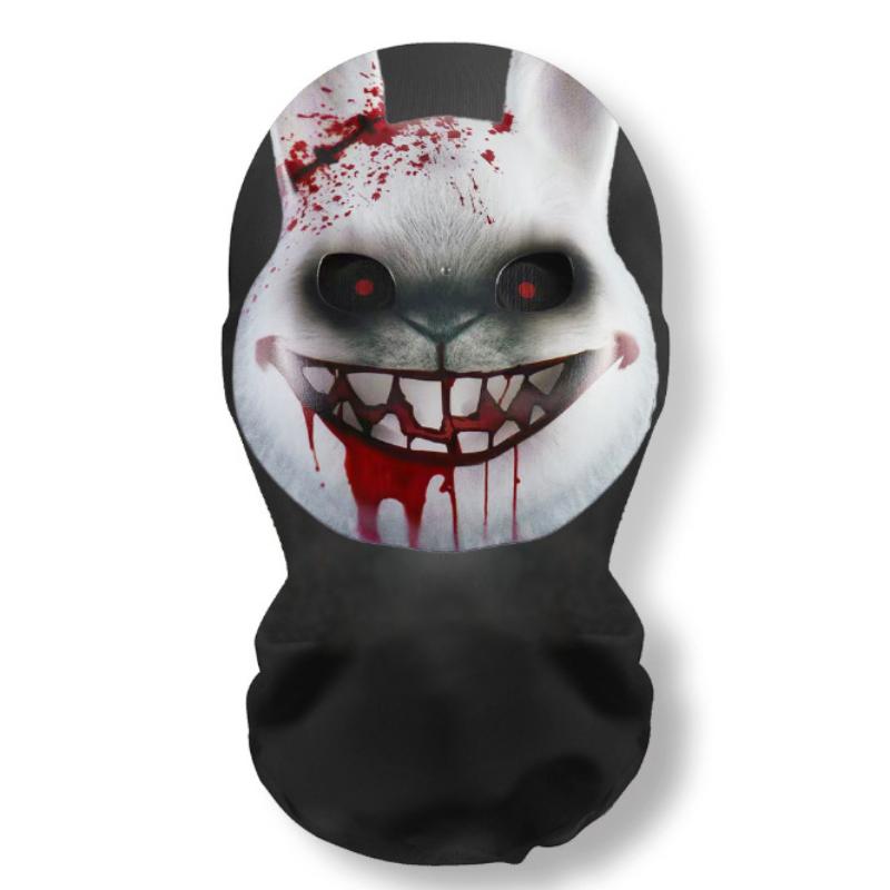 Máscara 3D de Cara de Fantasma de Halloween Pasamontañas de Malla Elástica de Cara Completa Transpirable Cubrecabezas de Zombi Accesorios de Cosplay de Halloween para Fiesta de Terror