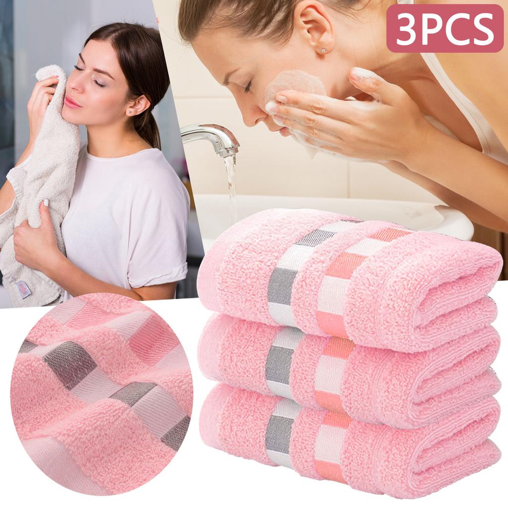 3 Pcs Absorbent Bath Towel Soft Face Towel for Home Striped Pattern Towel Set Soft Hand Towel Bath Towel Quick Drying Towels