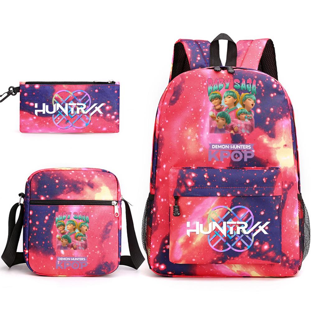 3Pcs/set Anime Cartoon Printed Backpack with Shoulder Bag Pencil Case for Teenager Student Boy Girl School Bag Large Capacity Bookbag Kid Gift Rucksak