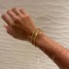 European and American 18K Gold-Plated Titanium Steel Stacking Bracelets with Zircon Detail
