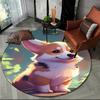 Cute Dog Samoye,Chihuahua,Koki Pomeranian Cartoon Round Carpet Rug for Living Room Bedroom Decor,kids Pet Area Rug Non Slip Mat