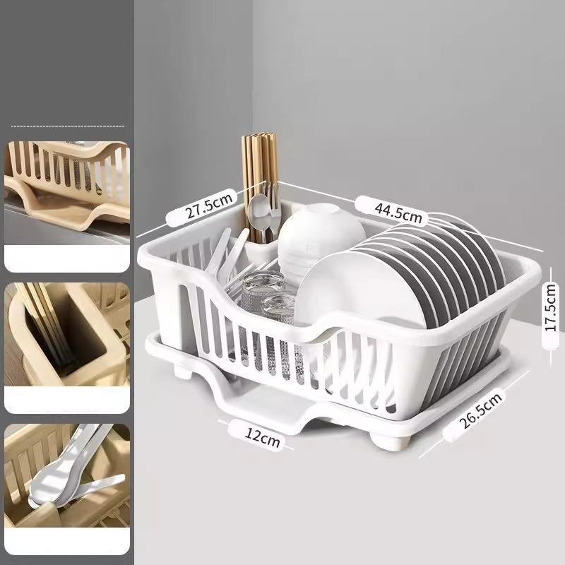Kitchen Drainage Rack Drainer Board Countertop Utensils Plates Chopsticks Bowls Spoons Storage Dish Drying Rack