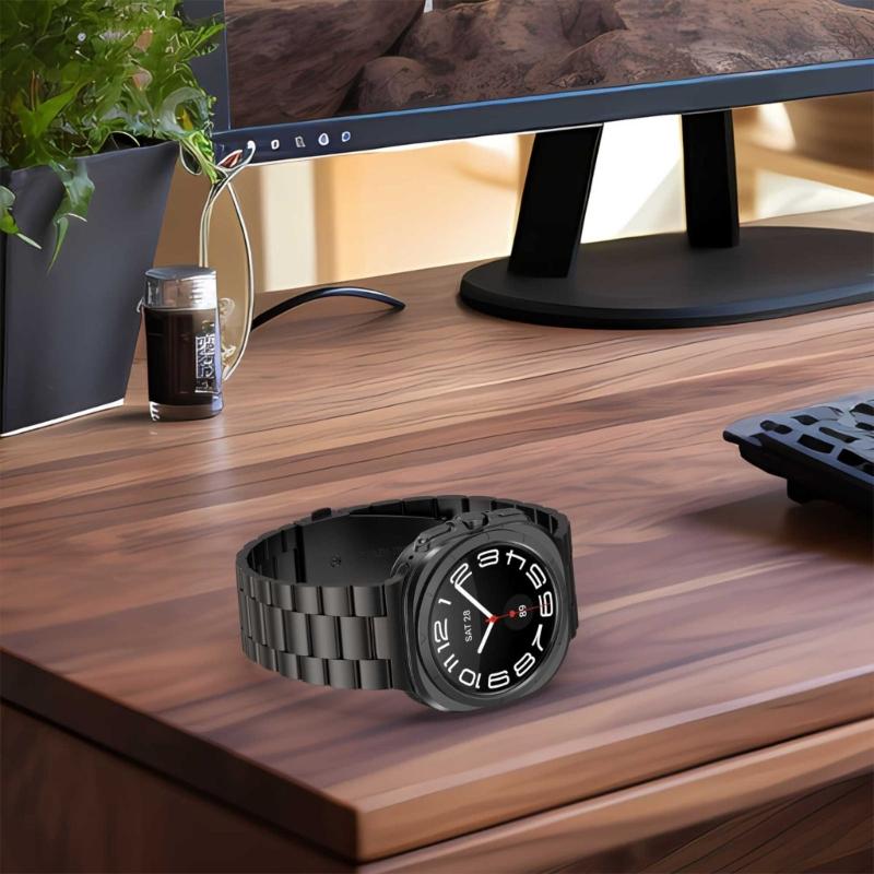Replacement Watch Strap for Watch Ultra 47mm Smartwatch Stainless Steel Watchband Sweat Proof Watch Band