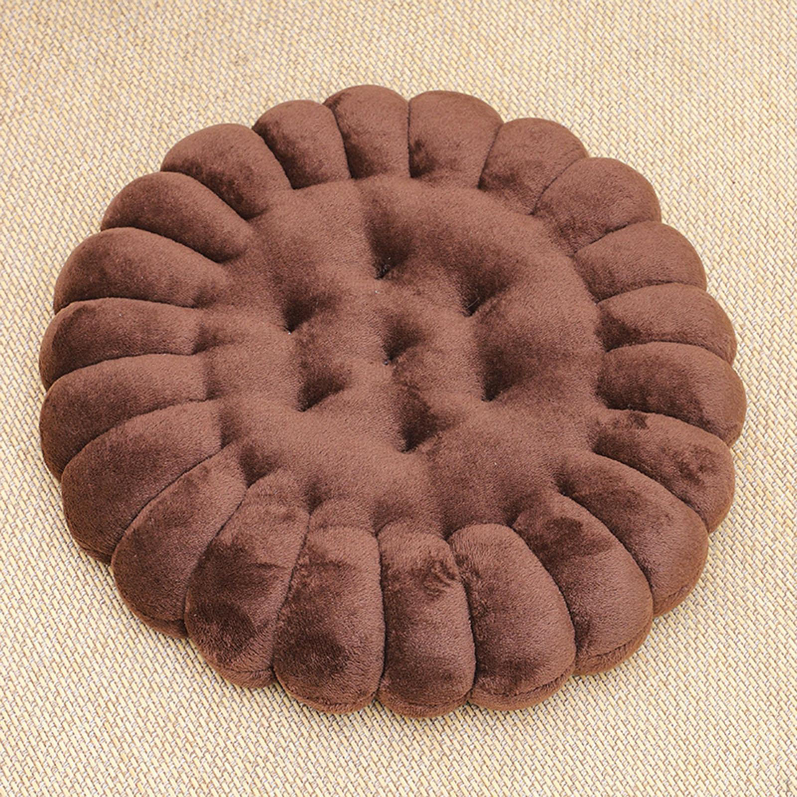 

Мягкая плюшевая подушка для пола, подушка для стула, мягкая, симпатичная для спальни, кровати, дивана, Round Brown