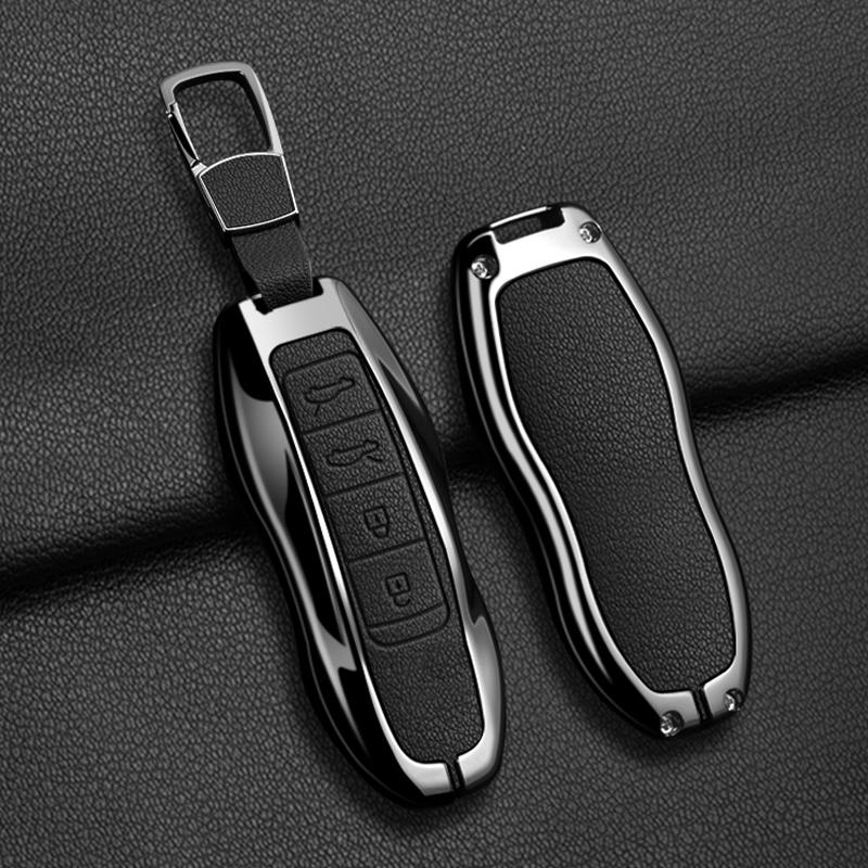 Metal Car Key Case Cover For Porsche Cayenne 958 911 Lepin 996 Macan Boxster Panamera 997 944 924 Panamera 718 971 9YA Keychain