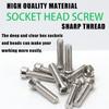 460pcs - M3 M4 M5 M6 Socket Head Cap Screws, Stainless Steel Socket Head Cap Screws, Nuts and Washers Set, for Home DIY Repairs.
