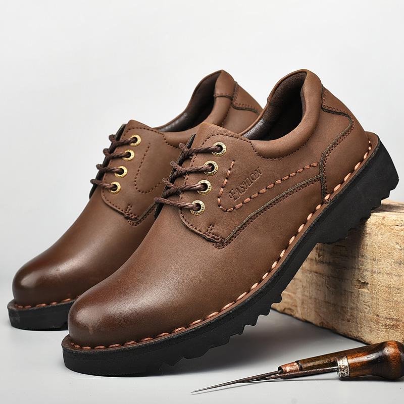 

Мужские оксфорды в британском стиле для улицы, кожаная повседневная обувь в стиле ретро для ходьбы, брендовая формальная обувь для бизнеса, балетки, кроссовки 44 коричневый