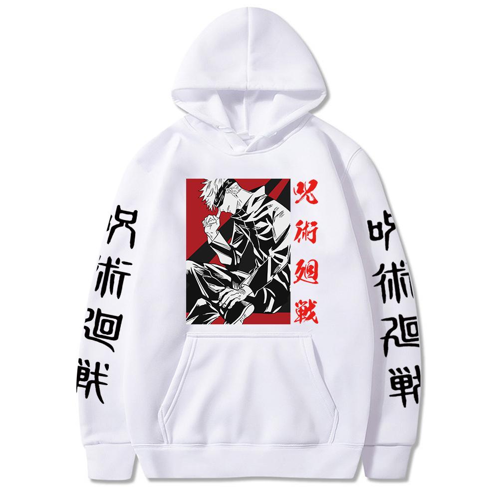 Kawaii Japan Anime Jujutsu Kaisen Graphic Hoodies Vintage Oversized Hooded Hip Hop Long Sleeves Cotton Hoodie Men Women Clothes