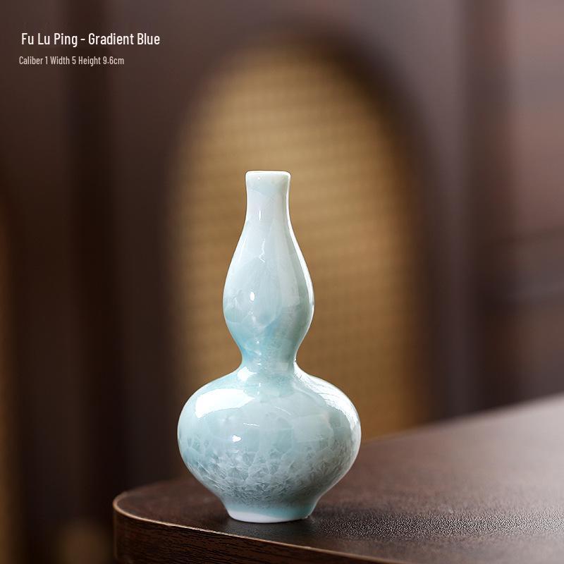 Crystalline Glaze Mini Ceramic Vase - Creative Home Desktop Ornament for Flowers