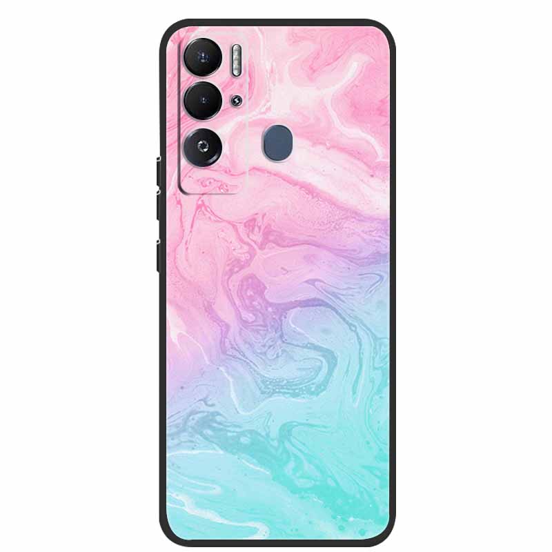 For Tecno Pova Neo Case Marble Soft Silicone Back Cover Phone Case for Tecno Pova Neo Bumper Coque LE6 Shockproof PovaNeo Funda
