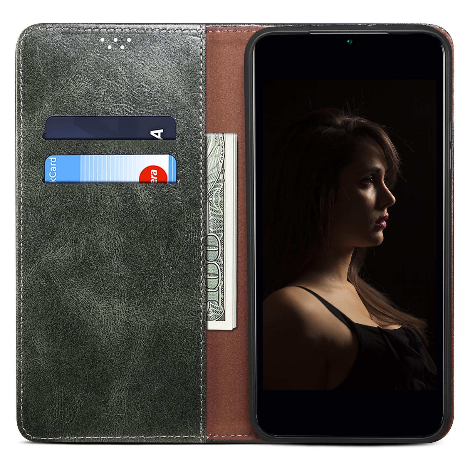 

For Samsung Galaxy A35 5G Leather Case Magnetic Auto Closing Wallet Cover Blue