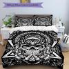 3pcs Skull Mandala Art Duvet Cover Set, Cover For Bedroom Guest Room (1 Duvet Cover + 2 Pillowcase, Without Quilt),  Yy250922146