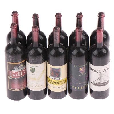 10Pcs Dollhouse Miniature Resin Bottle Simulation Wine Bottle Model Accessories