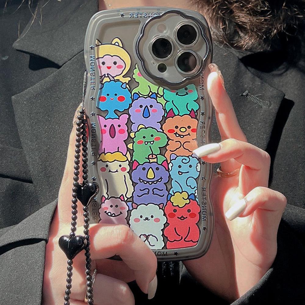 Funny Little Animal 15 Suitable for Iphone13promax Apple 12 Mobile Phone Case 11 Black Xr Cartoon 14 Chain