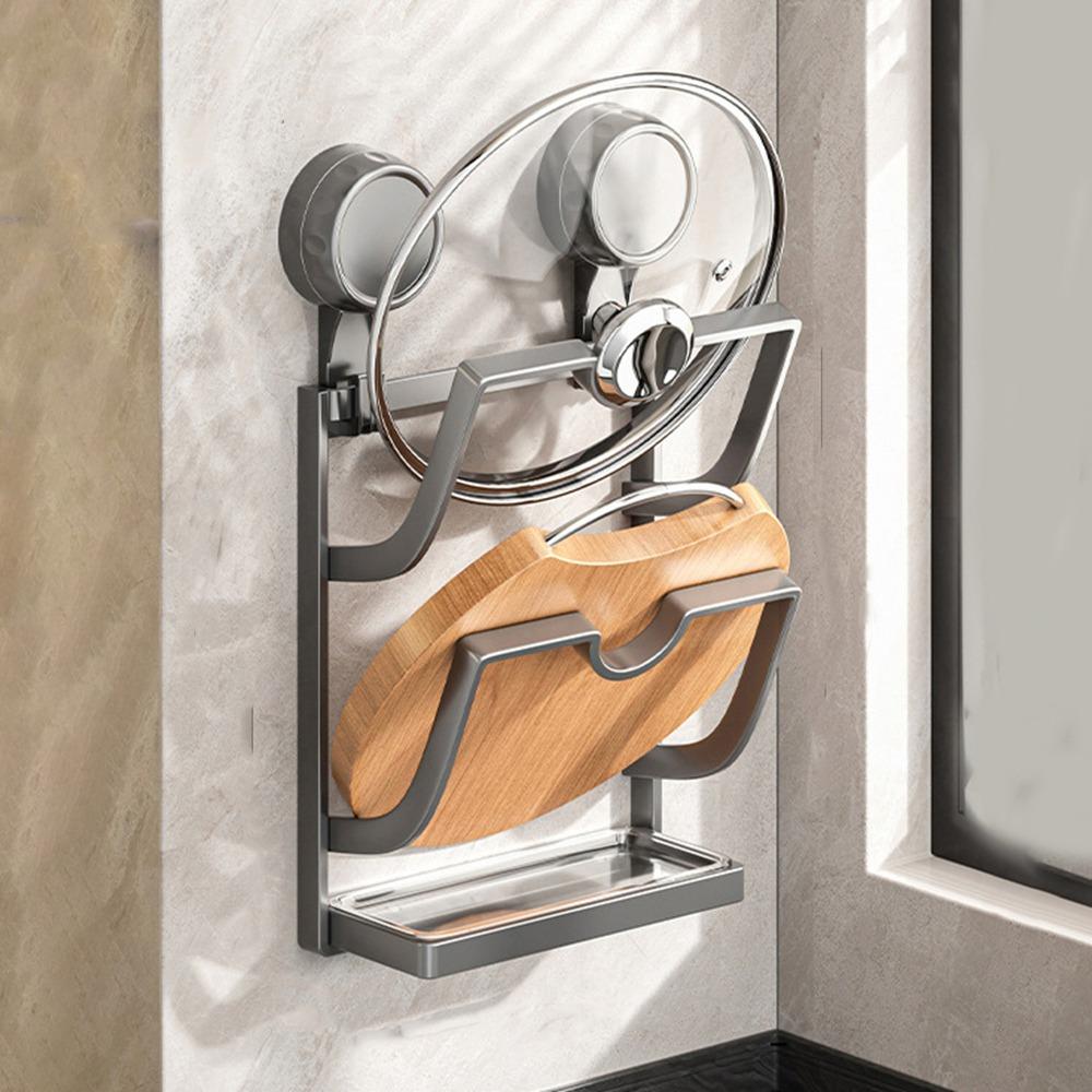 Punch-free Pot Lids Holder Wall Mounted Cutting Board Storage Rack  Kitchen