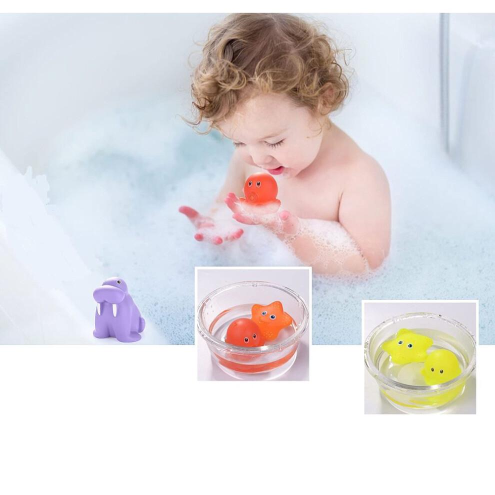 Whimsical Bath Set, Floating Animals with Color Changing Effects, Educational Bathtub Fountain for Toddlers' Imaginative Play