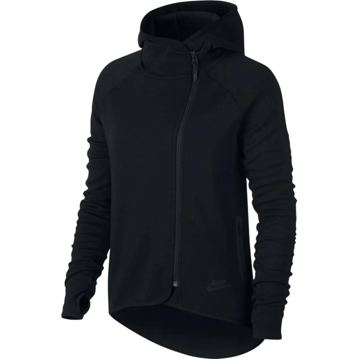 Nike Hooded Long Sleeve Zipper Solid Jacket Women jackets 908823-010 L